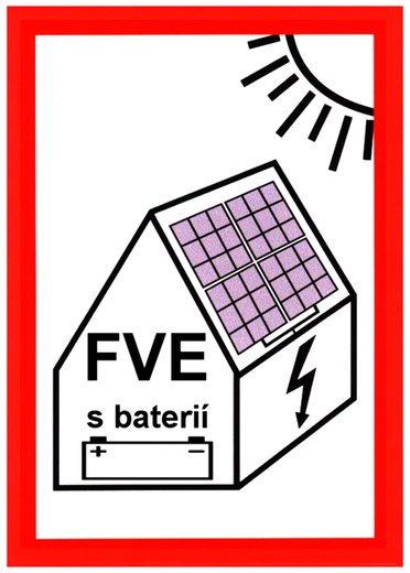 Samolepka označení FVE s baterií