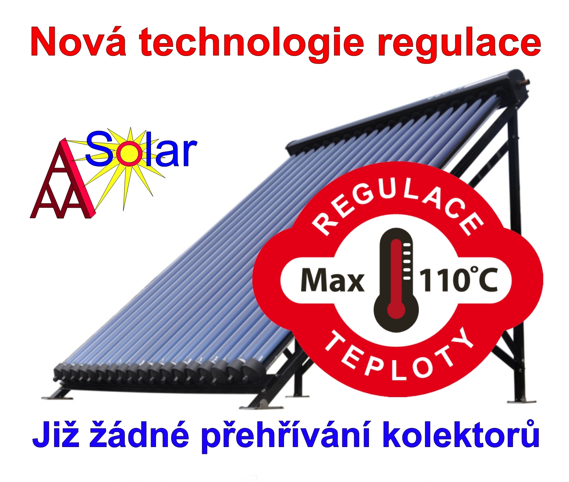 Solární trubicový kolektor s regulací teploty AAA SOL - 20TRT.jp